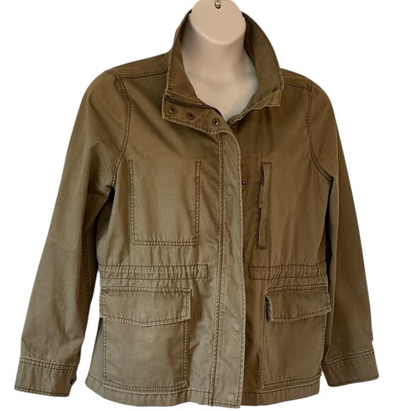 Madewell Fleet Jacket Army Green Utility 4 Pockets Women's Military Front Zip XL - Picture 2 of 12